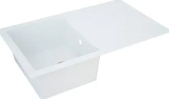 Respekta Einbauspüle Houston 80 x 50 W weiß Mineralite B/H/T: ca. 80x21x50 cm