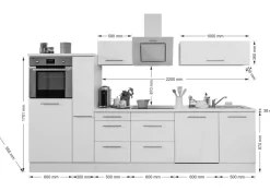 Respekta Küchenblock Amanda weiß Hochglanz B/H/T: ca. 310x200x60 cm