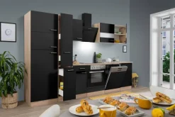 Respekta Küchenblock Economy schwarz B/H/T: ca. 310x200x60 cm