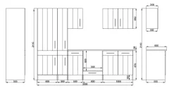 Respekta Küchenblock Premium weiß matt B/H/T: ca. 300x211x60 cm