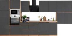 Respekta Küchenblock Premium grau hochglänzend B/H/T: ca. 445x220,5x60 cm