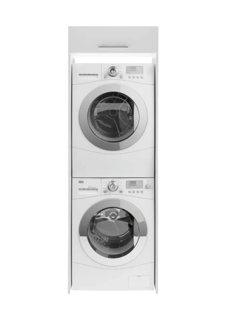 Respekta Waschmaschinenumbauschrank Clara weiß matt B/H/T: ca. 67,4x200x67,6 cm