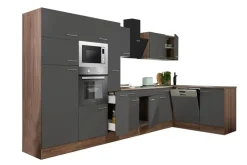 Respekta Winkelküche KBL370EYGMISGKE grau B/H/T: ca. 370x205x172 cm
