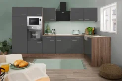 Respekta Winkelküche KBL340EYGMISGKE grau B/H/T: ca. 340x205x172 cm