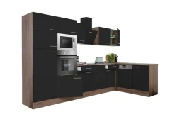 Respekta Winkelküche KBL340EYSMISGKE schwarz B/H/T: ca. 340x205x172 cm
