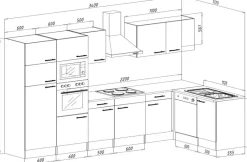 Respekta Winkelküche KBL340EYSMISGKE schwarz B/H/T: ca. 340x205x172 cm