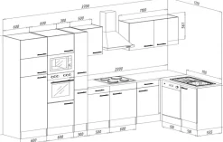 Respekta Winkelküche KBL370EYSMISGKE schwarz B/H/T: ca. 370x205x172 cm