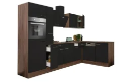 Respekta Winkelküche KBL310EYSS schwarz B/H/T: ca. 310x205x172 cm