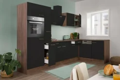 Respekta Winkelküche KBL310EYSS schwarz B/H/T: ca. 310x205x172 cm