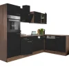 Respekta Winkelküche KBL280EYSS schwarz B/H/T: ca. 280x205x172 cm
