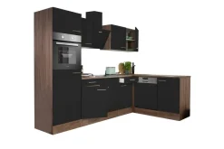 Respekta Winkelküche KBL280EYSS schwarz B/H/T: ca. 280x205x172 cm