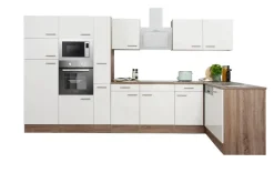 Respekta Winkelküche KBL370EYWMISGKE weiß B/H/T: ca. 370x205x172 cm