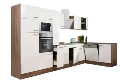 Respekta Winkelküche KBL370EYWMISGKE weiß B/H/T: ca. 370x205x172 cm