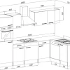 Respekta Winkelküche KBL280EYWS weiß B/H/T: ca. 280x205x172 cm