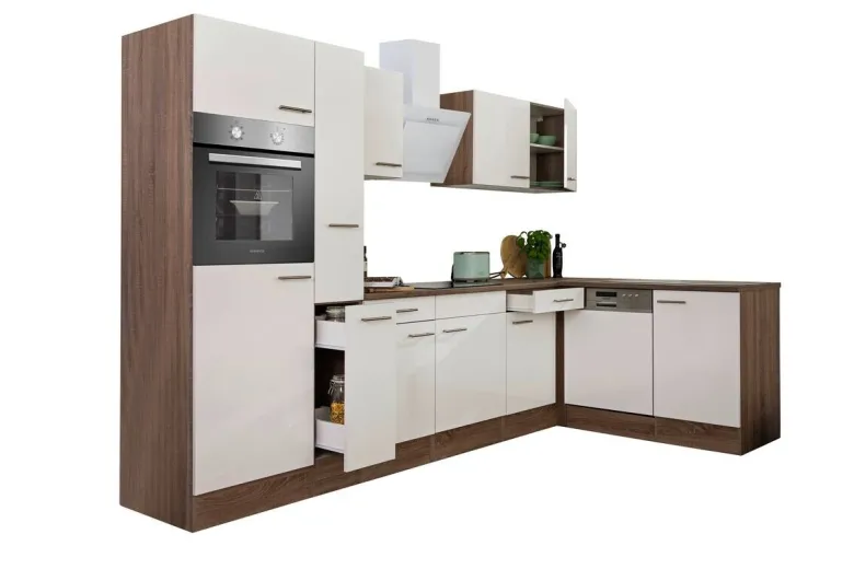 Respekta Winkelküche KBL310EYWS weiß B/H/T: ca. 310x205x172 cm