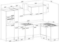 Respekta Winkelküche KBL310EYWS weiß B/H/T: ca. 310x205x172 cm