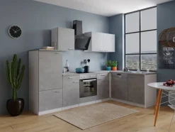 Respekta Winkelküche Malia Beton Optik B/H/T: ca. 280x200x172 cm