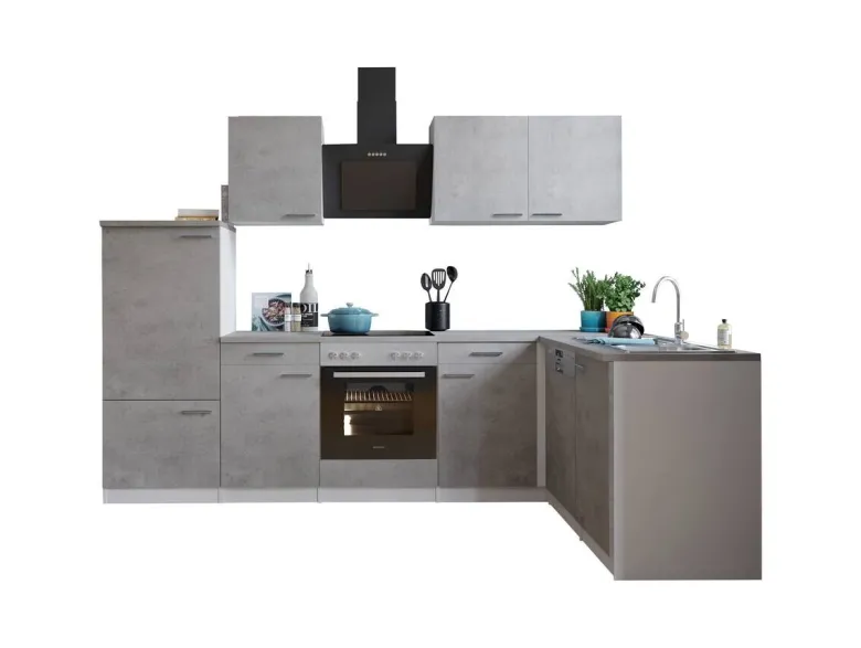 Respekta Winkelküche Malia Beton Optik B/H/T: ca. 280x200x172 cm