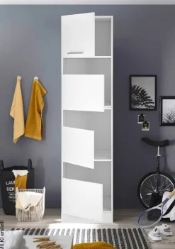 Respekta Wäscheschrank Clara weiß matt B/H/T: ca. 50x200x67,6 cm