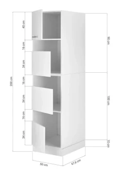 Respekta Wäscheschrank Clara weiß matt B/H/T: ca. 50x200x67,6 cm