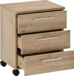 Rollcontainer Ben Eiche Artisan Nachbildung B/H/T: ca. 40x56x39 cm