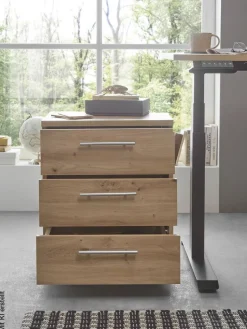 Rollcontainer Ben Eiche Artisan Nachbildung B/H/T: ca. 40x56x39 cm