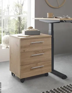 Rollcontainer Ben Eiche Artisan Nachbildung B/H/T: ca. 40x56x39 cm