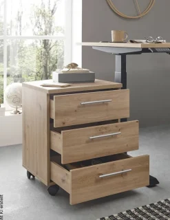 Rollcontainer Ben Eiche Artisan Nachbildung B/H/T: ca. 40x56x39 cm