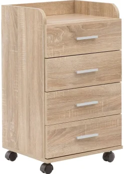Rollcontainer braun Spanplatte B/H/T: ca. 40x70,5x33 cm