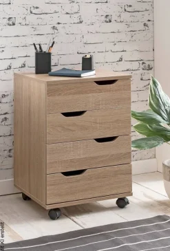 Rollcontainer braun Spanplatte B/H/T: ca. 40x60x40 cm