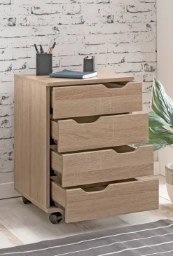 Rollcontainer braun Spanplatte B/H/T: ca. 40x60x40 cm