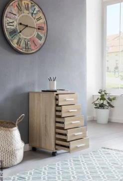 Rollcontainer braun Spanplatte B/H/T: ca. 33x63x63 cm