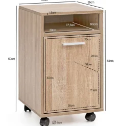 Rollcontainer braun Spanplatte B/H/T: ca. 33x60x38 cm