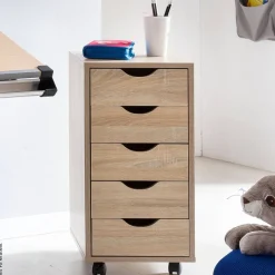 Rollcontainer braun Spanplatte B/H/T: ca. 33x64x38 cm