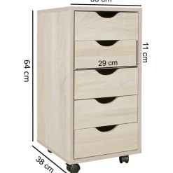 Rollcontainer braun Spanplatte B/H/T: ca. 33x64x38 cm