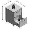 Rollcontainer Eiche Artisan Nachbildung B/H/T: ca. 38x57x39 cm