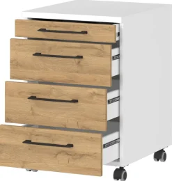 Rollcontainer 4251-559 Eiche Grand-Son Nachbildung weiß B/H/T: ca. 42x61x49 cm