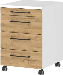 Rollcontainer 4251-559 Eiche Grand-Son Nachbildung weiß B/H/T: ca. 42x61x49 cm