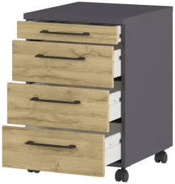 Rollcontainer 4251-564 Eiche Grand-Son Nachbildung Graphit B/H/T: ca. 42x61x49 cm