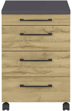 Rollcontainer 4251-564 Eiche Grand-Son Nachbildung Graphit B/H/T: ca. 42x61x49 cm