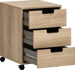 Rollcontainer Emmik Eiche Eiche weiß Nachbildung B/H/T: ca. 40,1x57x50 cm