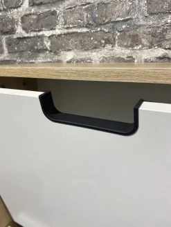 Rollcontainer Emmik weiß matt Eiche Eiche weiß Nachbildung B/H/T: ca. 40,1x57x50 cm