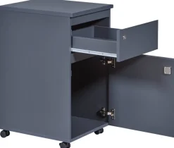 Rollcontainer FILE GUARD anthrazit beschichtet Nachbildung Holz B/H/L: ca. 51,3x76,9x44 cm