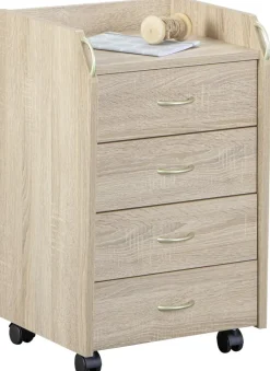 Rollcontainer Novi Eiche Sonoma Nachbildung B/H/T: ca. 40x65x36 cm
