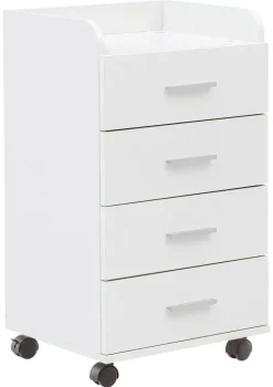 Rollcontainer weiß Spanplatte B/H/T: ca. 40x70,5x33 cm