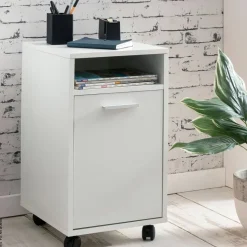 Rollcontainer weiß Spanplatte B/H/T: ca. 33x60x38 cm