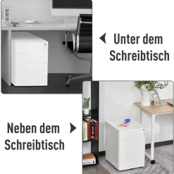 Rollcontainer 924-006WT weiß B/H/T: ca. 39x59x48 cm