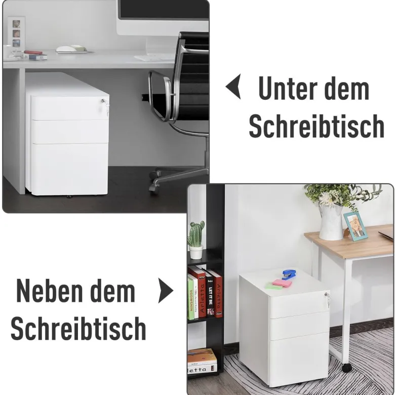 Rollcontainer 924-006WT weiß B/H/T: ca. 39x59x48 cm