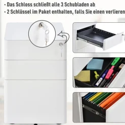 Rollcontainer 924-006WT weiß B/H/T: ca. 39x59x48 cm