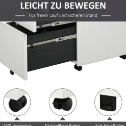 Rollcontainer 924-024WT weiß B/H/T: ca. 39x60x48 cm